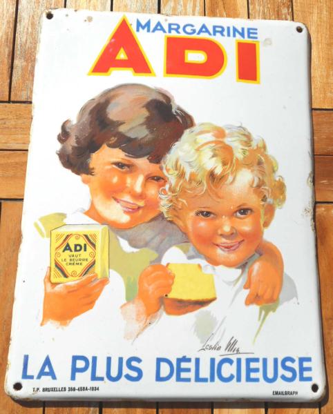 Emailschild der ADI Margarine Belgien